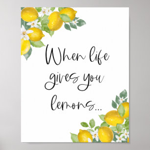Póster Citrus Lemon Fiesta Cuando La Vida Te Da Lemones