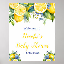 Póster Citrus Lemon Mediterranean Baby Shower