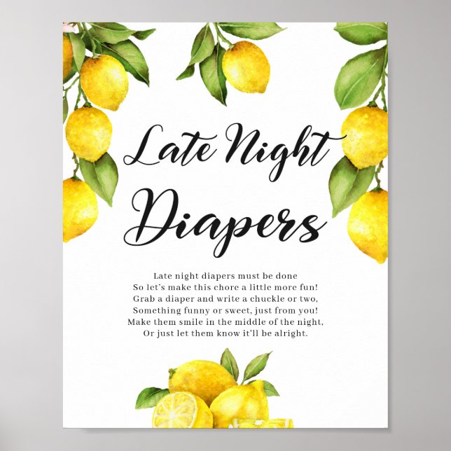 Póster Citrus Lemons Rótulo de juego de los Diapers noctu (Frente)