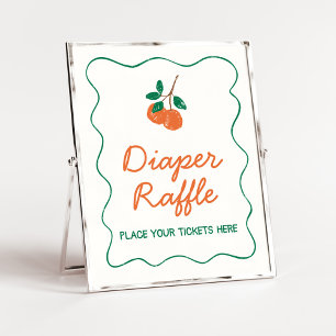 Póster Citrus Little Cutie Baby Shower Diaper Raffle
