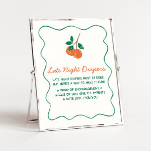 Póster Citrus Little Cutie Baby Shower Tarde Noche Diaper