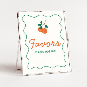 Póster Citrus Little Cutie Modern Baby Shower Favores
