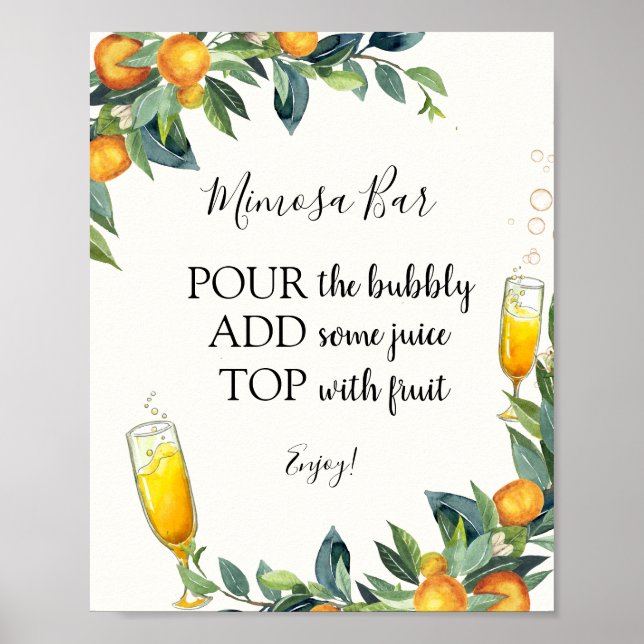 Póster Citrus Mimosa Bar Drink Sign (Frente)