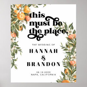 Póster Citrus Orchard Boho Boda Botánico Tipografía