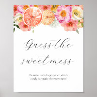 Citrus rosado adivina el Rótulo de Baby Shower Swe