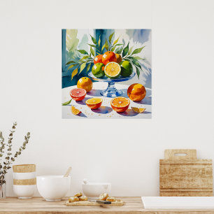 Póster Citrus Vignette Style Poster