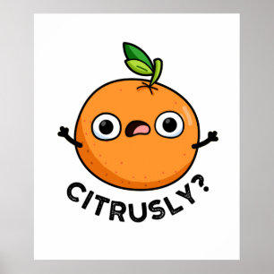 Póster Citrusamente gracioso Naranja serio Pun