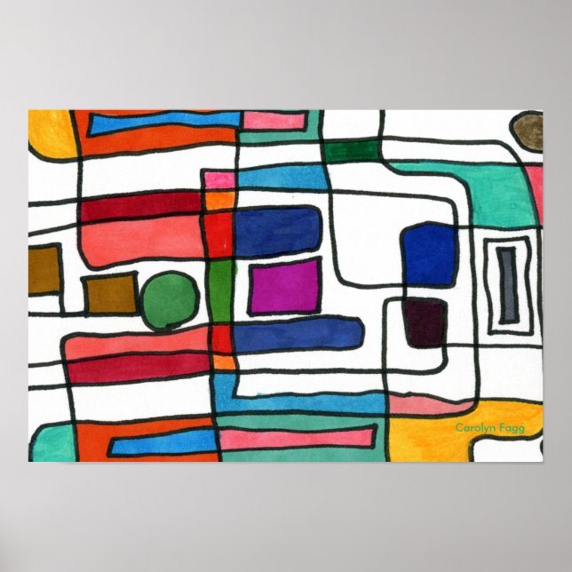 Póster "City Map" Design by Carolyn Fagg Poster (Frente)