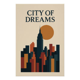 Póster City of Dreams – New York Stylisée