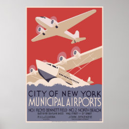 Póster City of New York Municipal Airports