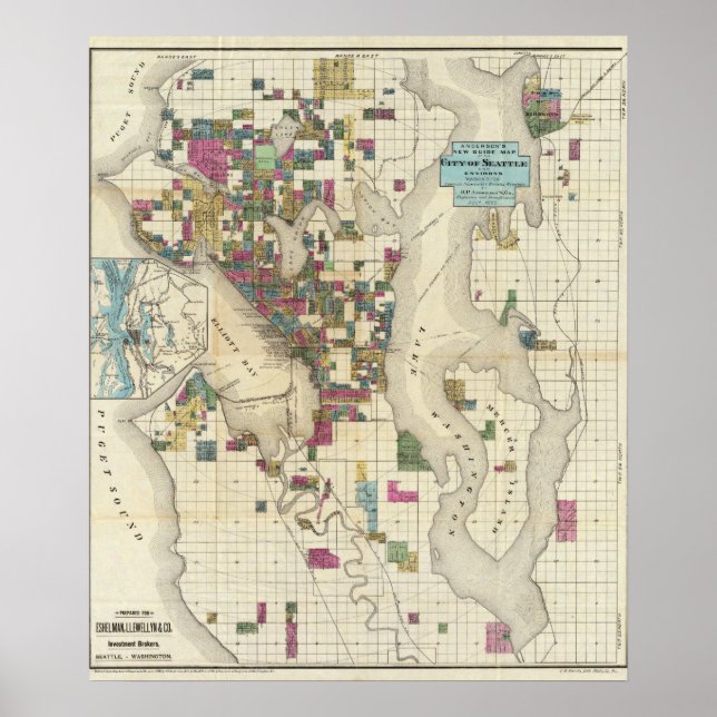 Póster City Of Seattle And Environs (Frente)