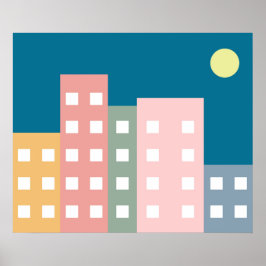 Póster City Scape Night