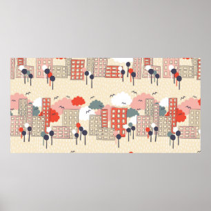 Póster City seamless pattern