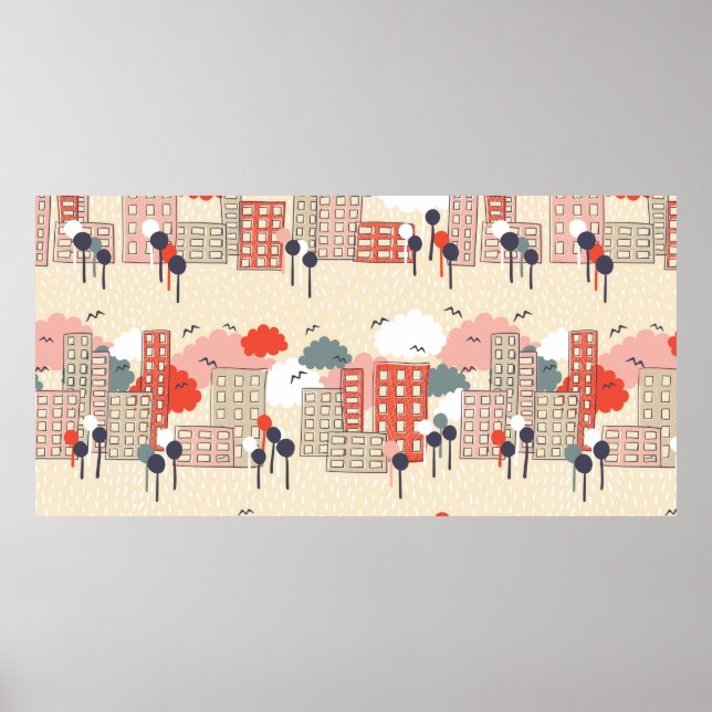 Póster City seamless pattern (Frente)