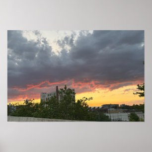 Póster City Sunset con el Poster de las nubes