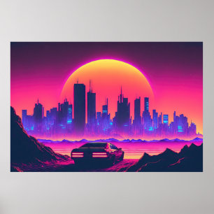 Póster Cityscape Cruiser: persiguiendo el atardecer