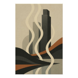 Póster Cityscape Fumé – Ville Art Déco
