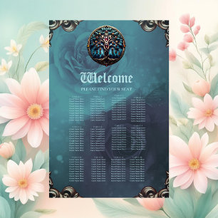 Póster Ciudad a la sombra del lujoso árbol de la vida.