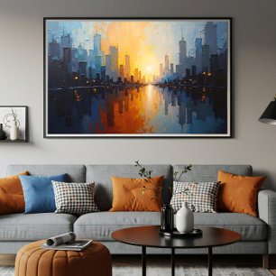 Póster Ciudad al atardecer