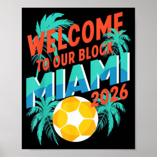 Póster Ciudad anfitriona de fútbol Miami 2026 Trocal Art