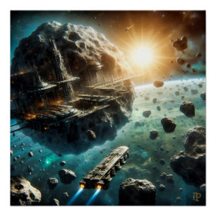 Póster Ciudad asteroide