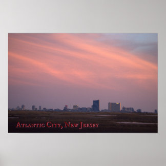 Póster Ciudad atlántica en el Poster Sunset
