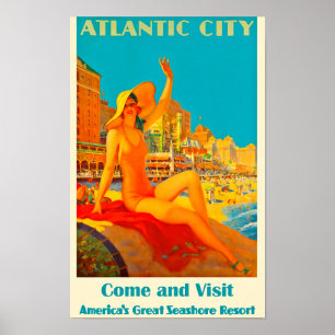 Póster Ciudad atlántica vintage