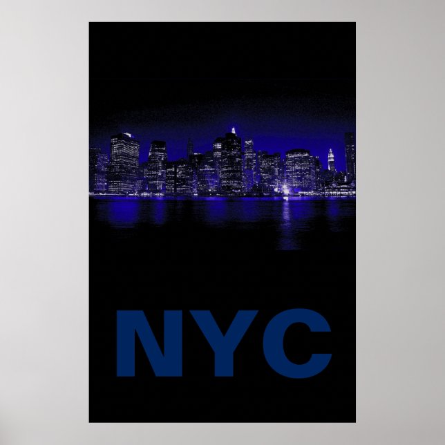 Póster Ciudad Azul Nueva York (Frente)