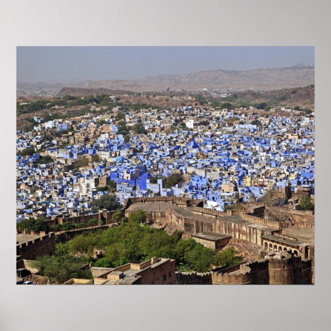 Póster Ciudad Azul vista desde el Fuerte de Mehrangarh /  (Frente)