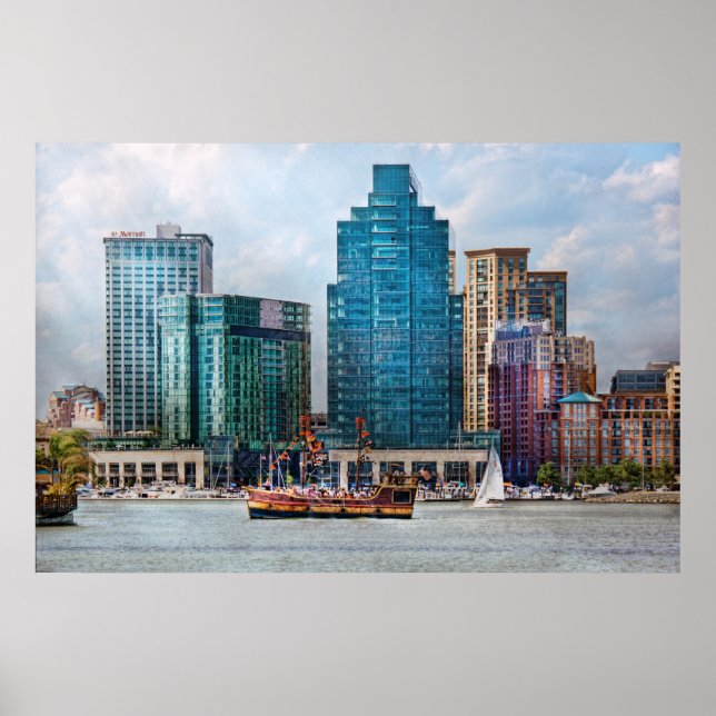 Póster Ciudad - Baltimore MD - Harbor este (Frente)