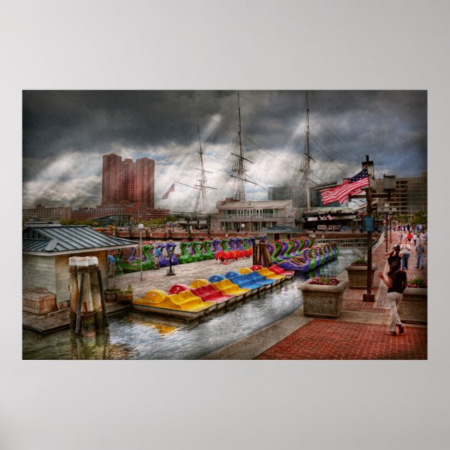 Póster Ciudad - Baltimore MD - Maryland moderno (Frente)