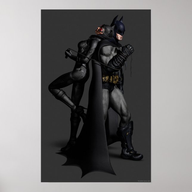 Póster Ciudad Batman Arkham | Batman y Catwoman (Frente)
