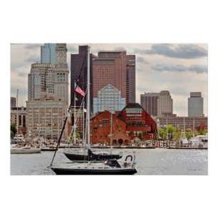 Póster Ciudad - Boston Ma - Paseo marítimo horizonte