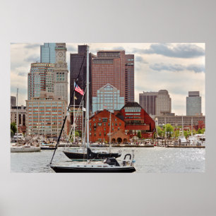 Póster Ciudad - Boston Ma - Paseo marítimo horizonte
