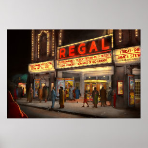 Póster Ciudad - Chicago IL - Vida nocturna en el Teatro R