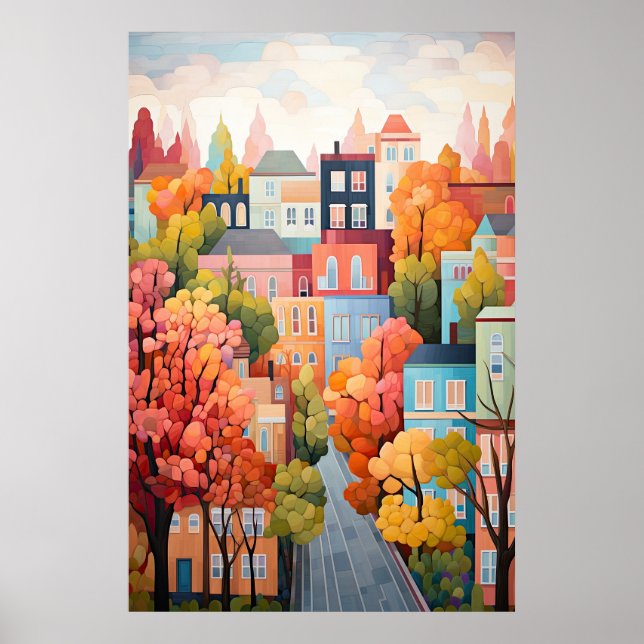 Póster Ciudad colorida (Frente)
