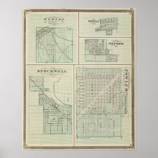 Póster Ciudad corporativa de Fowler, Benton Co (Frente)