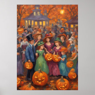 Póster Ciudad cuadrada Spooktacular | Diversión de Hallow