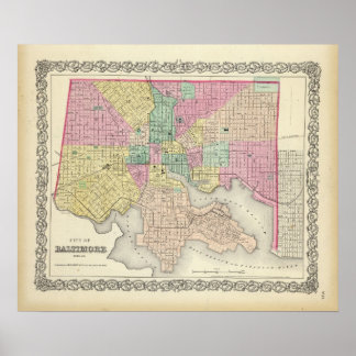 Póster Ciudad de Baltimore Maryland