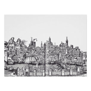 Póster Ciudad de Basilea en el noroeste de Suiza