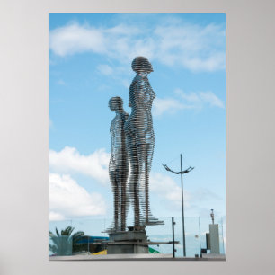 Póster Ciudad de Batumi, Georgia. Estatua de Ali y Nino