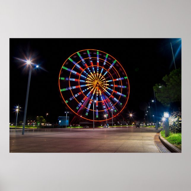 Póster Ciudad de Batumi, Georgia, rueda de la fortuna (Frente)