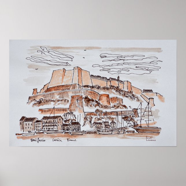 Póster Ciudad de Bonifacio | Córcega, Francia (Frente)