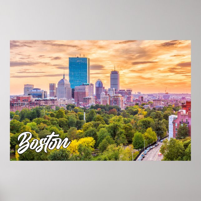 Póster Ciudad De Boston, Massachusetts, Estados Unidos (Frente)