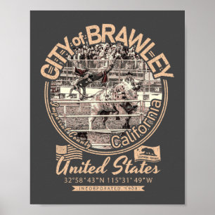 PÓSTER CIUDAD DE BRAWLEY CALIFORNIA - CATTLE CALL RODEO