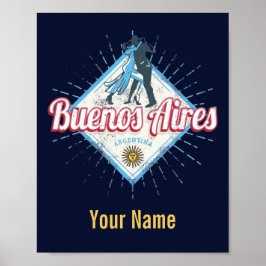 Póster Ciudad de Buenos Aires Argentina retro tango vinta