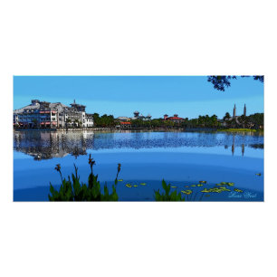 Póster Ciudad de Celebración Florida y Lago