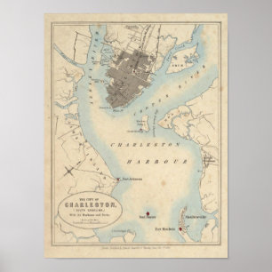 Póster Ciudad de Charleston, Carolina del Sur