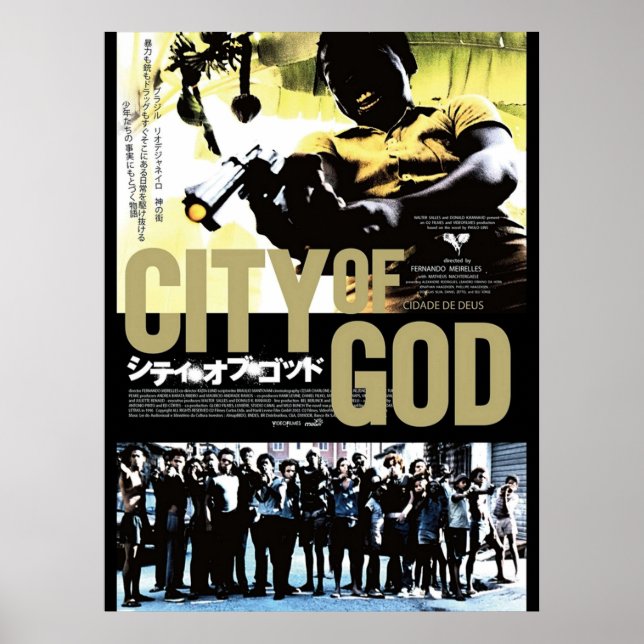 Póster ciudad de cidade de deus de dios japonés (Frente)