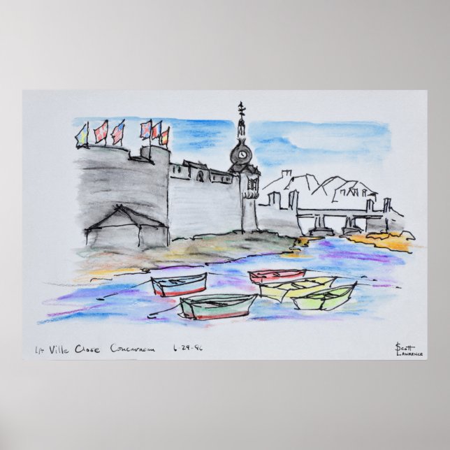 Póster Ciudad de Concarneau | Finisterre, Bretaña (Frente)